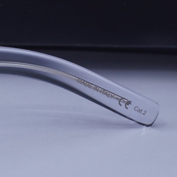 Saint Laurent SL402 008 Sunglasses Transparent Square Frame, Green Lenses - Picture 12 of 12